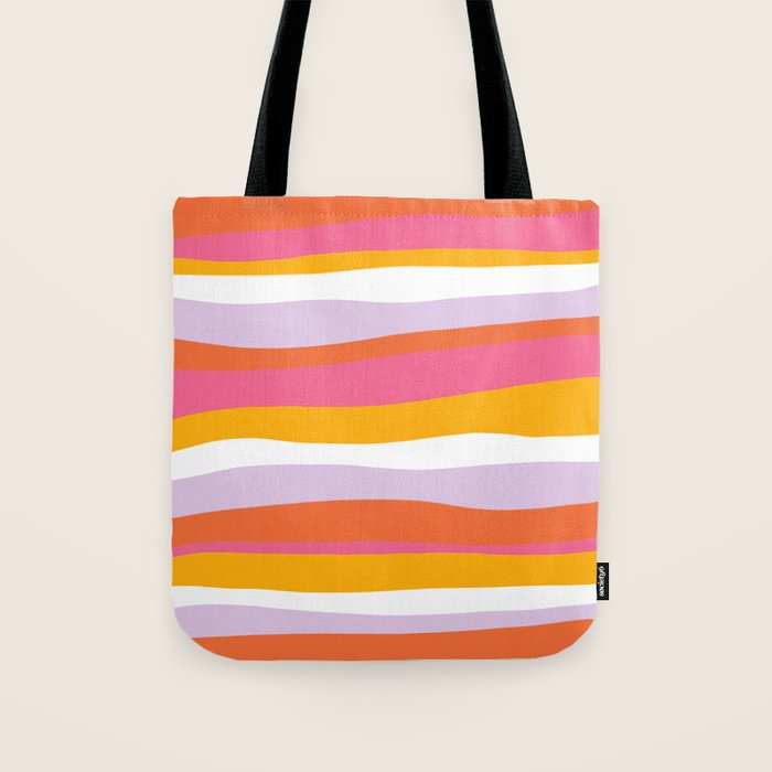 cali beach stripes Tote Bag Gallery Image 1
