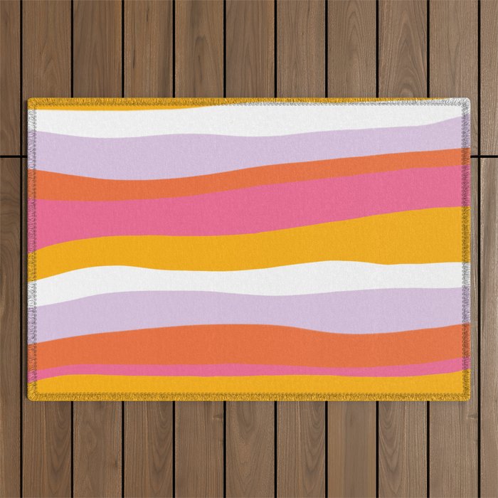 cali beach stripes Outdoor Rug Gallery Image 1