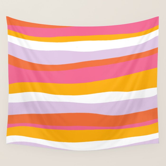 cali beach stripes Wall Tapestry Gallery Image 4