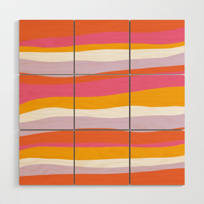cali beach stripes Wood Wall Art Gallery Image 1