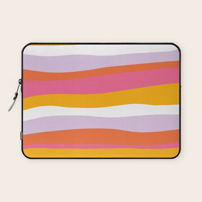 cali beach stripes Laptop Sleeve Gallery Image 1