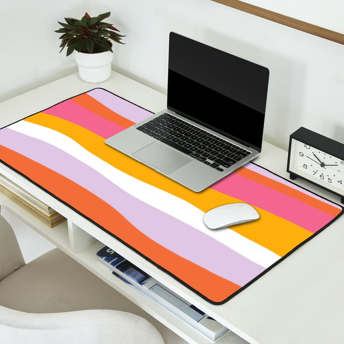 cali beach stripes Desk Mat Gallery Image 2