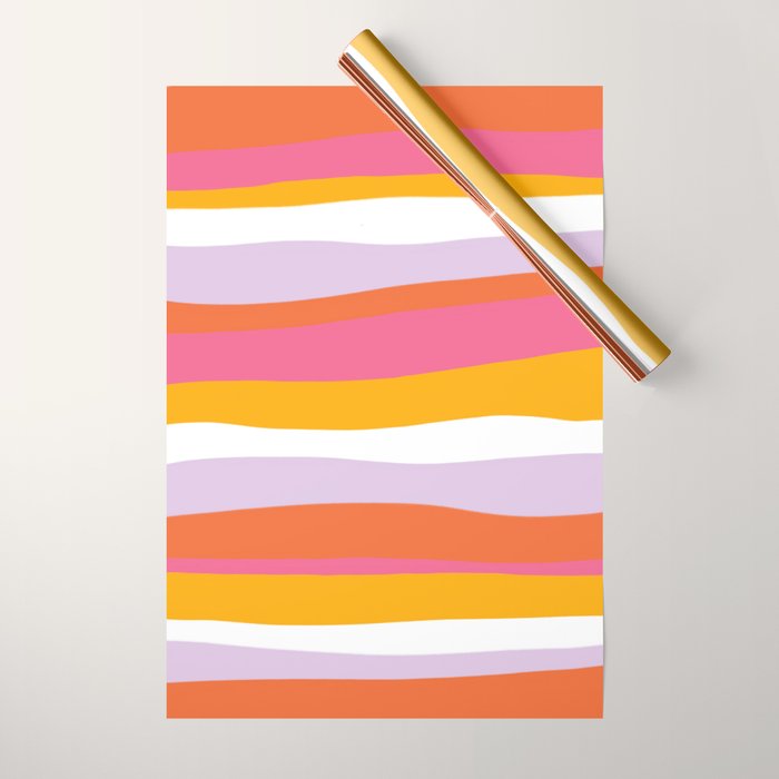 cali beach stripes Wrapping Paper Gallery Image 1