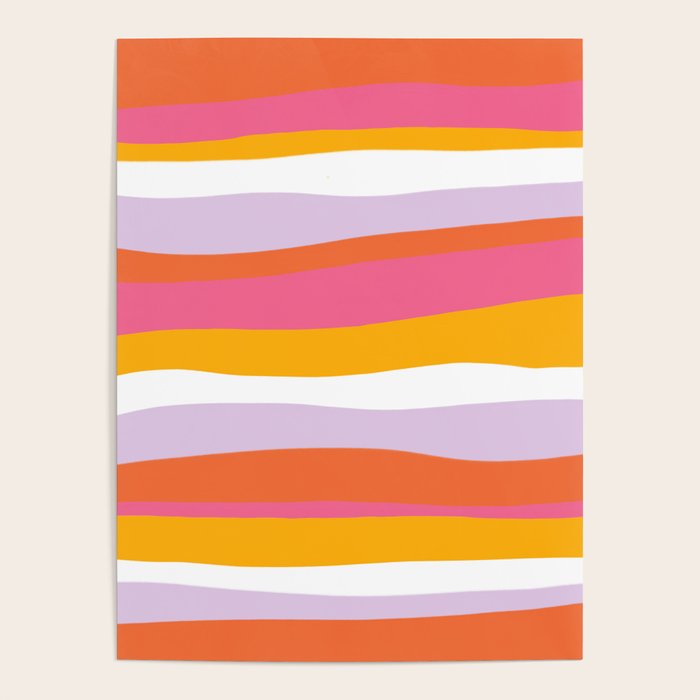 cali beach stripes Poster Gallery Image 4