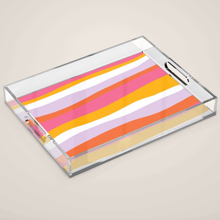 cali beach stripes Acrylic Tray Gallery Image 1