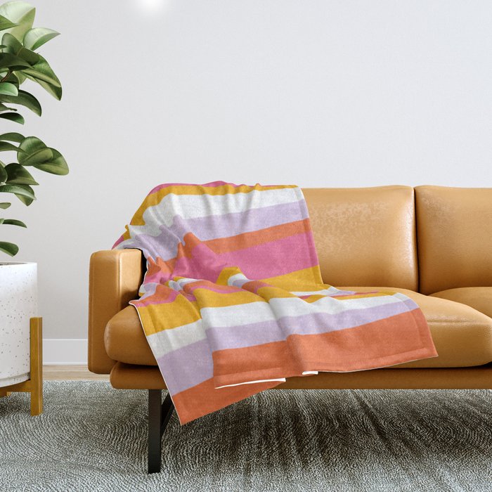 cali beach stripes Throw Blanket Gallery Image 1