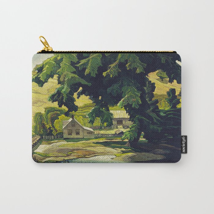 Farm Haliburton oil on hardboard 1940 Franklin Carmichael Canadian artist Art Nouveau Post-Impressio Carry All Pouch Gallery Image 1