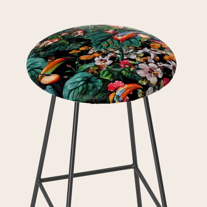 Exotic Blooms and Toucans Stool Gallery Image 2