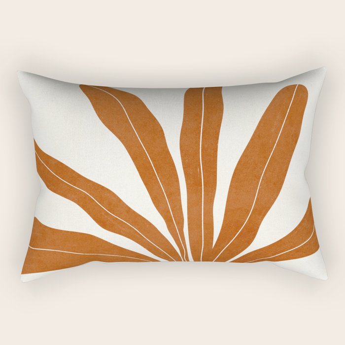 Two Green Vases & Orange Plant Rectangular Pillow Gallery Image 1