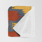 Karapinar Konya Central Anatolian Kilim Print Throw Blanket Gallery Image 3