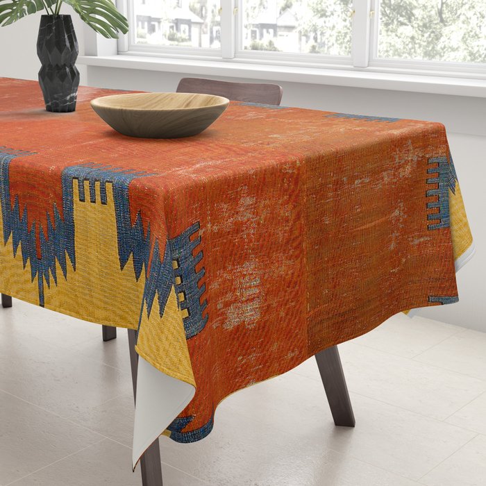 Karapinar Konya Central Anatolian Kilim Print Tablecloth Gallery Image 3