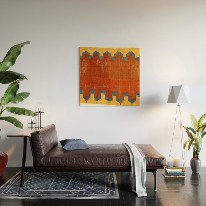 Karapinar Konya Central Anatolian Kilim Print Wood Wall Art Gallery Image 2
