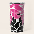 Bold Colorful Hot Pink Black Dahlia Flower Burst Petals Travel Mug Gallery Image 1