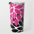 Bold Colorful Hot Pink Black Dahlia Flower Burst Petals Travel Mug Gallery Image 3