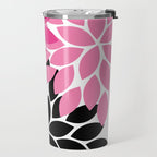 Bold Colorful Hot Pink Black Dahlia Flower Burst Petals Travel Mug Gallery Image 2