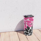 Bold Colorful Hot Pink Black Dahlia Flower Burst Petals Travel Mug Gallery Image 4