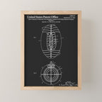 Football Patent - Black Mini Art Print Gallery Image 1