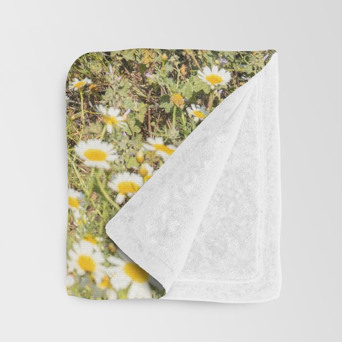 Horses in a Field of Wildflowers | Portugal Travel Art Print | Animal Photography in Europe Throw Blanket Gallery Image 3