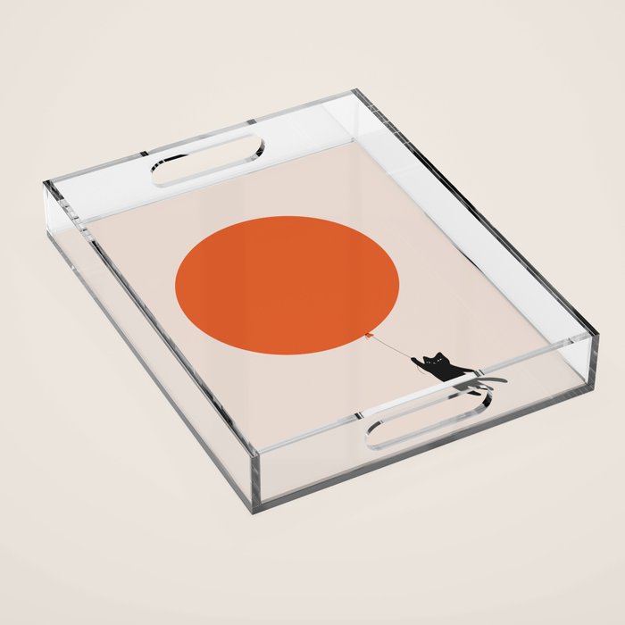 Cat Landscape 182: Sun Balloon Acrylic Tray Gallery Image 1