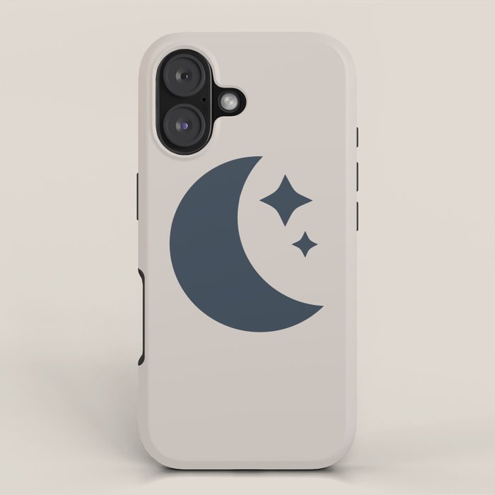 Moon & Stars - Dark Blue iPhone Case Gallery Image 1
