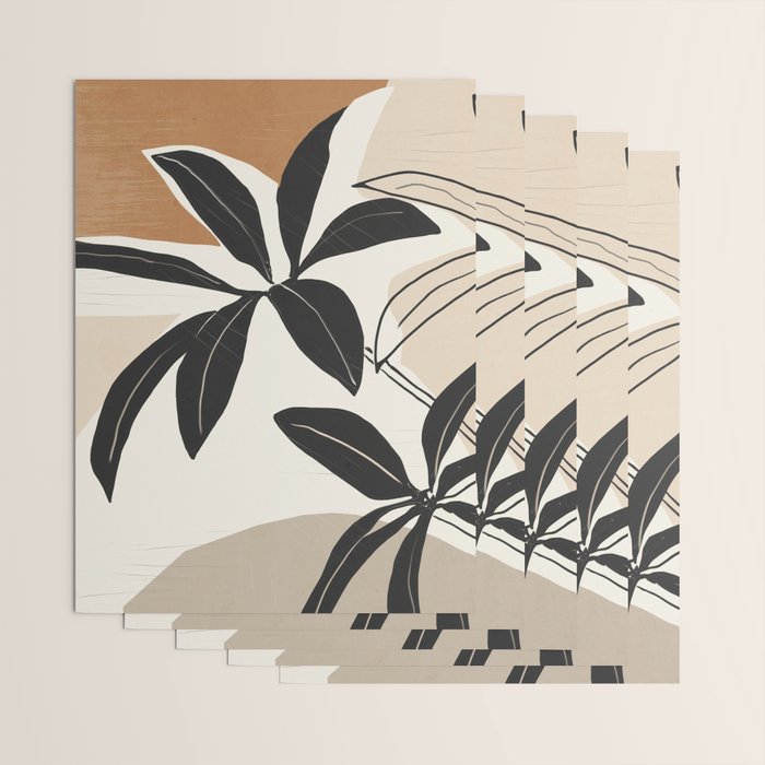 Modern Abstract Art Plant Wrapping Paper Gallery Image 3