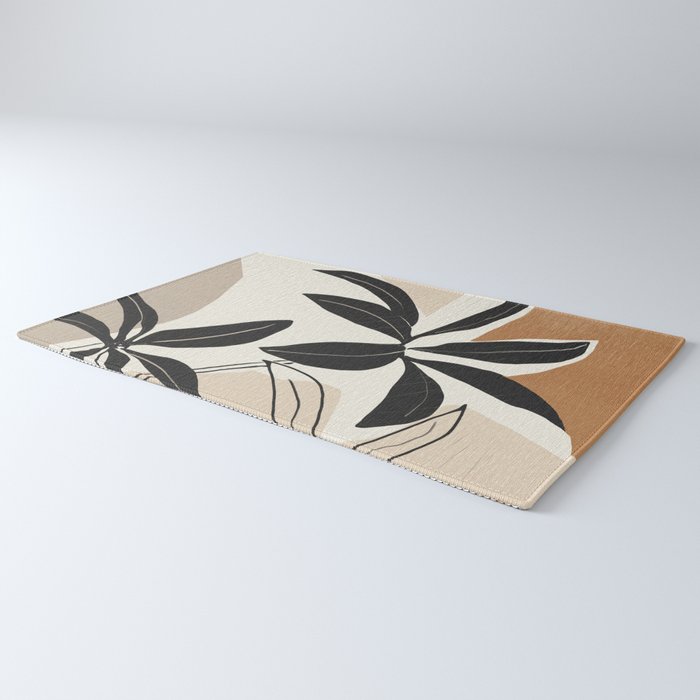Modern Abstract Art Plant Rug Gallery Image 3