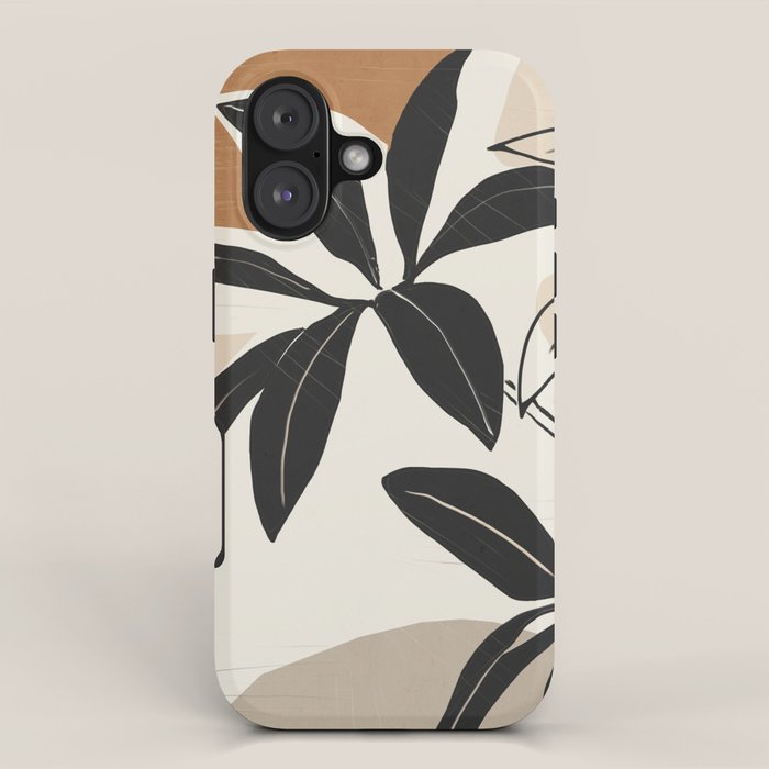 Modern Abstract Art Plant iPhone Case Gallery Image 1