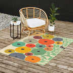 Cat in flower garden Outdoor Rug Gallery Image 2