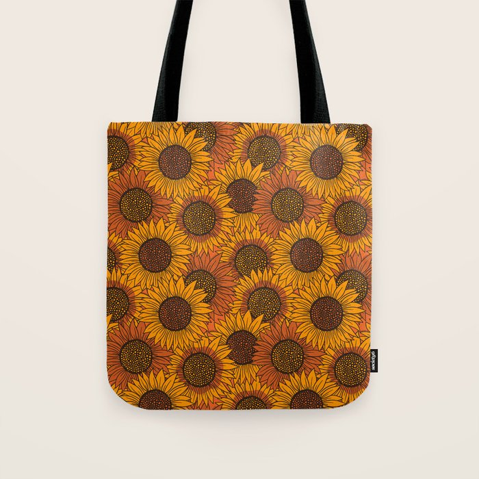Fall Sunflower Print Tote Bag Gallery Image 1