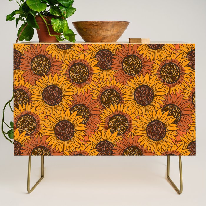 Fall Sunflower Print Credenza Gallery Image 1