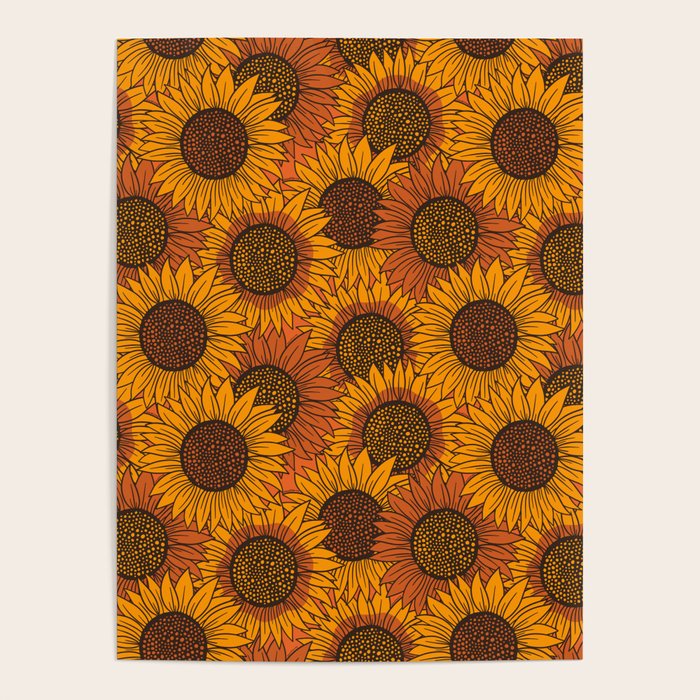 Fall Sunflower Print Poster Gallery Image 1