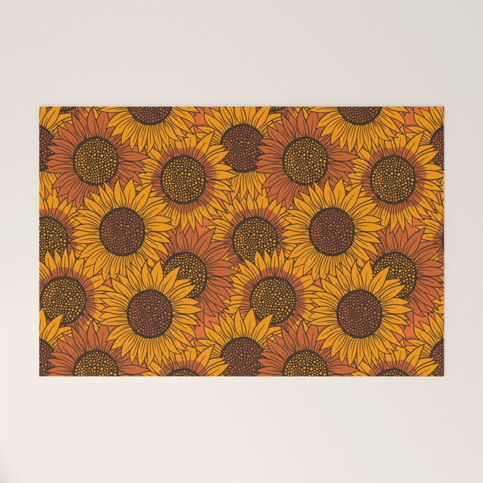 Fall Sunflower Print Welcome Mat Gallery Image 1