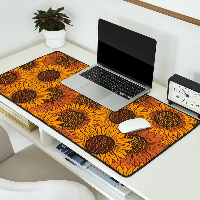 Fall Sunflower Print Desk Mat Gallery Image 2