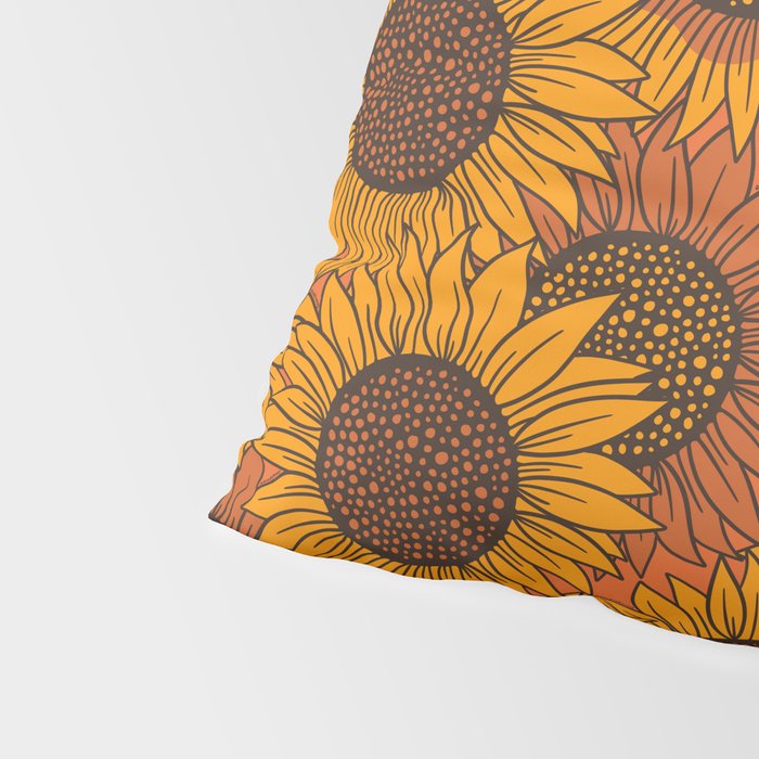 Fall Sunflower Print Pillow Sham Gallery Image 4