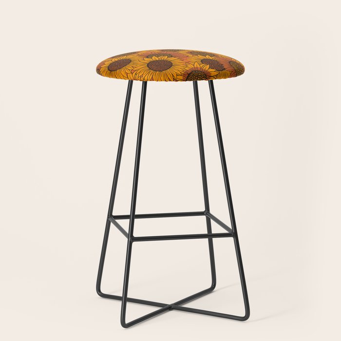 Fall Sunflower Print Stool Gallery Image 1