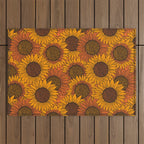 Fall Sunflower Print Outdoor Rug Gallery Image 1