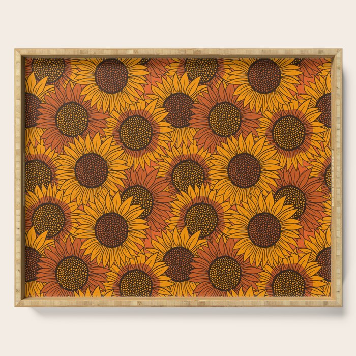 Fall Sunflower Print Serving Tray Gallery Image 1