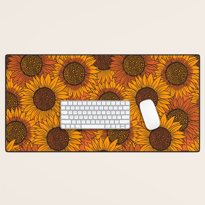 Fall Sunflower Print Desk Mat Gallery Image 1