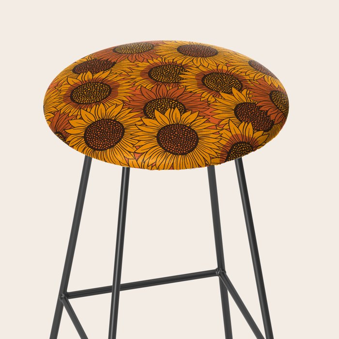 Fall Sunflower Print Stool Gallery Image 2