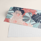 Summer Floral Garden, Coral, Teal and Blue Wrapping Paper Gallery Image 2