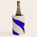 Blue Cobalt Abstract Minimalist Organic Forms Pattern with Beige Wine Chiller Gallery Image 3
