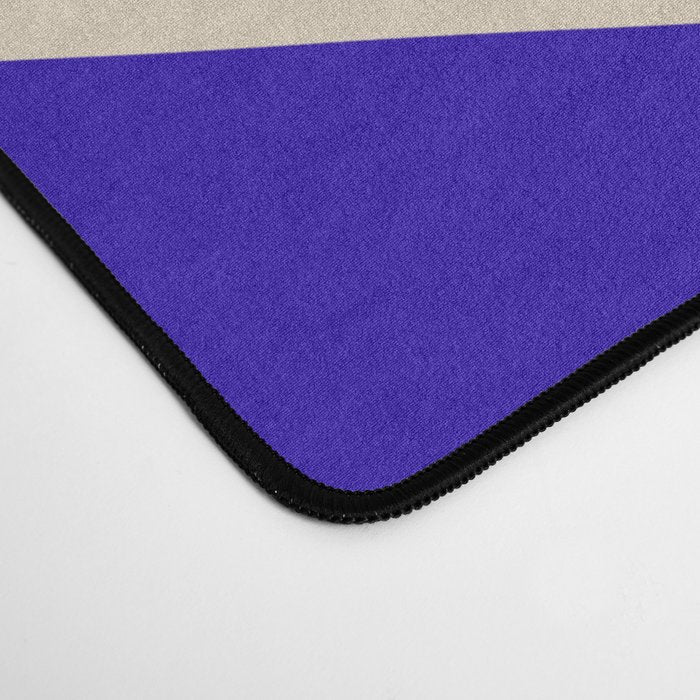 Blue Cobalt Abstract Minimalist Organic Forms Pattern with Beige Desk Mat Gallery Image 4