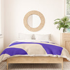 Blue Cobalt Abstract Minimalist Organic Forms Pattern with Beige Duvet Cover Gallery Image 3