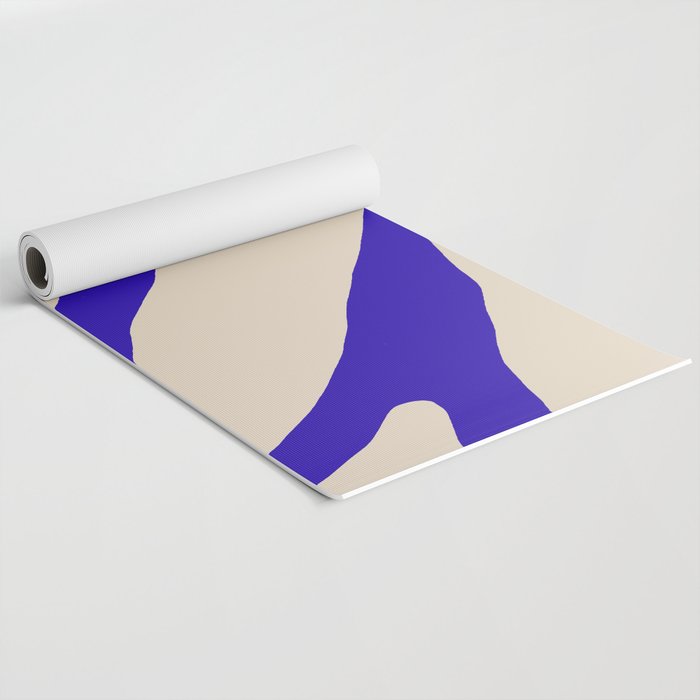 Blue Cobalt Abstract Minimalist Organic Forms Pattern with Beige Yoga Mat Gallery Image 2