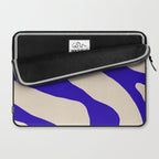 Blue Cobalt Abstract Minimalist Organic Forms Pattern with Beige Laptop Sleeve Gallery Image 2