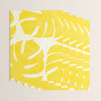 Mellow Yellow Monstera Leaves White Background #decor #society6 #buyart Wrapping Paper Gallery Image 3