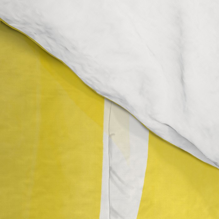 Mellow Yellow Monstera Leaves White Background #decor #society6 #buyart Comforter Gallery Image 4