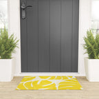 Mellow Yellow Monstera Leaves White Background #decor #society6 #buyart Welcome Mat Gallery Image 3