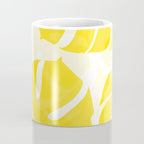 Mellow Yellow Monstera Leaves White Background #decor #society6 #buyart Coffee Mug Gallery Image 4