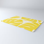 Mellow Yellow Monstera Leaves White Background #decor #society6 #buyart Rug Gallery Image 3